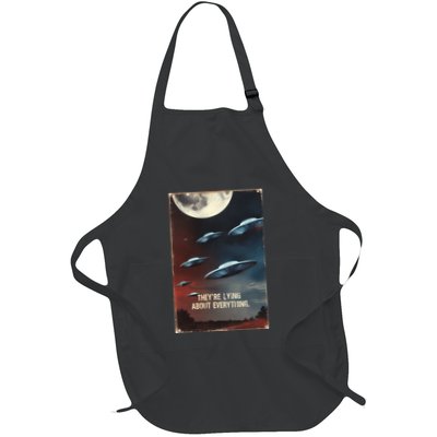Ufo Alien New Jersey Drones Uap Full-Length Apron With Pockets