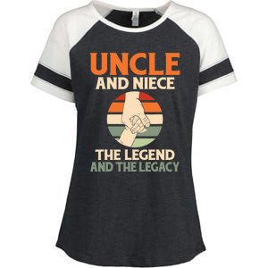 Uncle And Niece The Legend And The Legacy Family Uncle Enza Ladies Jersey Colorblock Tee