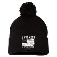 Unvaxxed And Overtaxed Pom Pom 12in Knit Beanie