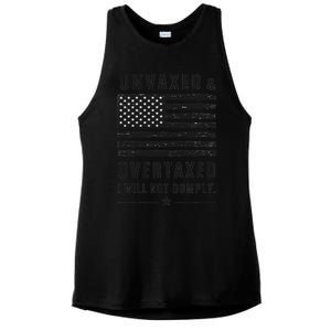 Unvaxxed And Overtaxed I Will Not Comply Funny Saying Ladies PosiCharge Tri-Blend Wicking Tank