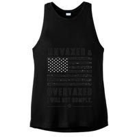 Unvaxxed And Overtaxed I Will Not Comply Funny Saying Ladies PosiCharge Tri-Blend Wicking Tank