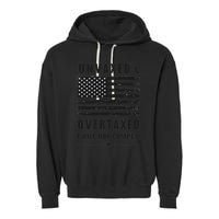 Unvaxxed And Overtaxed I Will Not Comply Funny Saying Garment-Dyed Fleece Hoodie