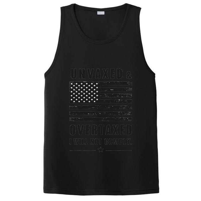 Unvaxxed And Overtaxed I Will Not Comply Funny Saying PosiCharge Competitor Tank