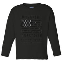 Unvaxxed And Overtaxed I Will Not Comply Funny Saying Toddler Long Sleeve Shirt