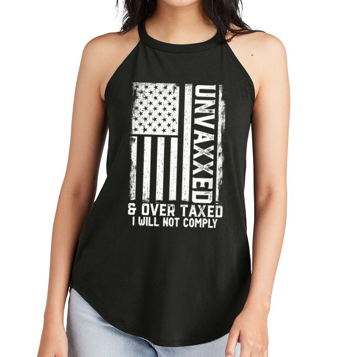 Unvaxxed And Overtaxed Women's Perfect Tri Rocker Tank