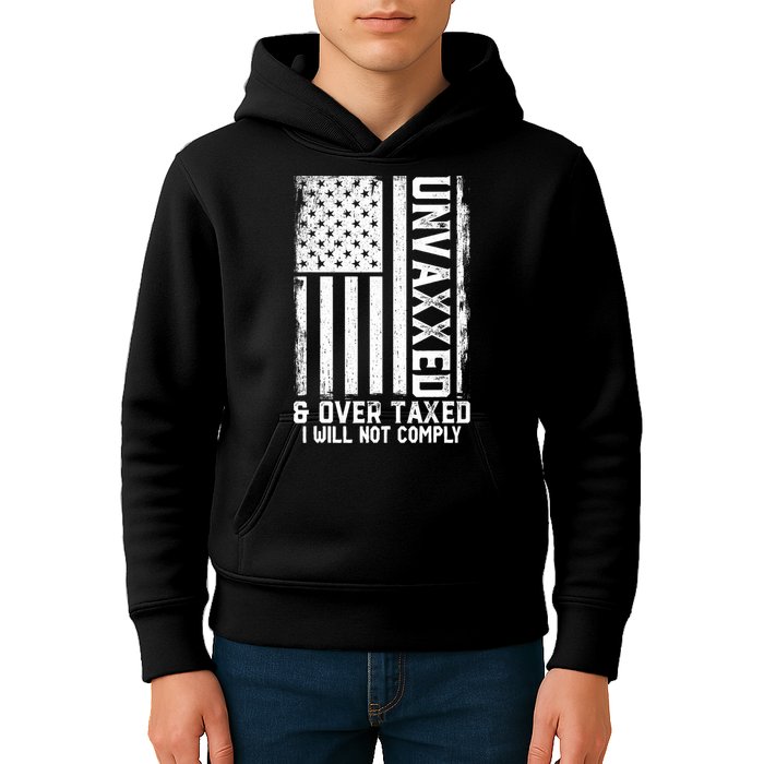 Unvaxxed And Overtaxed Kids Hoodie