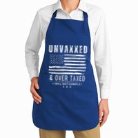 Unvaxxed And Overtaxed I Will Not Comply Full-Length Apron With Pockets