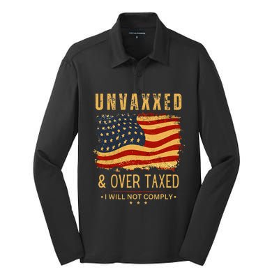 Unvaxxed And Overtaxed Silk Touch Performance Long Sleeve Polo