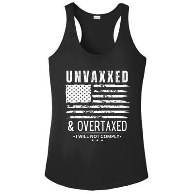 Unvaxxed And Overtaxed Ladies PosiCharge Competitor Racerback Tank