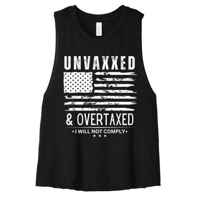 Unvaxxed And Overtaxed Women's Racerback Cropped Tank