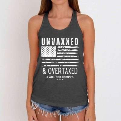 Unvaxxed And Overtaxed Women's Knotted Racerback Tank