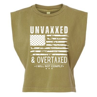 Unvaxxed And Overtaxed Garment-Dyed Women's Muscle Tee