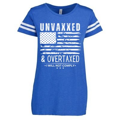 Unvaxxed And Overtaxed Enza Ladies Jersey Football T-Shirt