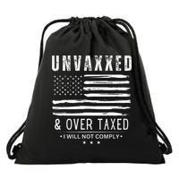 Unvaxxed And Overtaxed Drawstring Bag