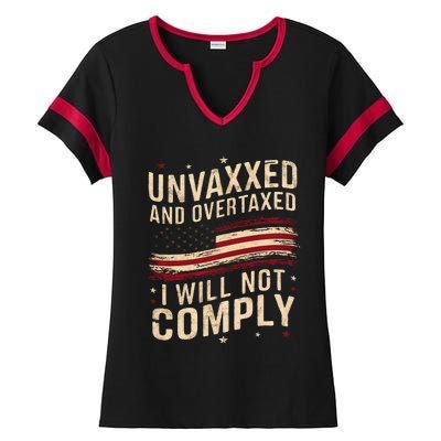 Unvaxxed And Overtaxed Vintage Ladies Halftime Notch Neck Tee