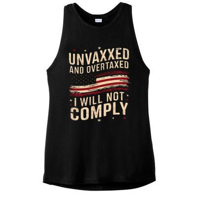 Unvaxxed And Overtaxed Vintage Ladies PosiCharge Tri-Blend Wicking Tank