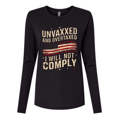 Unvaxxed And Overtaxed Vintage Womens Cotton Relaxed Long Sleeve T-Shirt