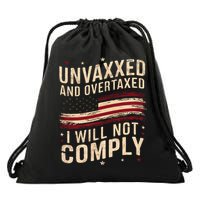 Unvaxxed And Overtaxed Vintage Drawstring Bag