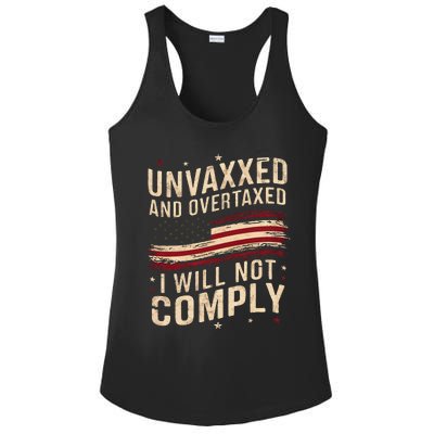 Unvaxxed And Overtaxed Vintage Ladies PosiCharge Competitor Racerback Tank