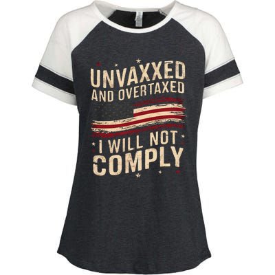 Unvaxxed And Overtaxed Vintage Enza Ladies Jersey Colorblock Tee