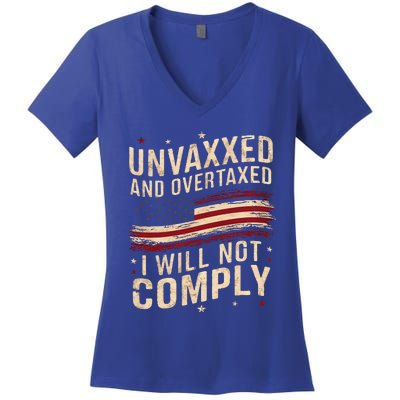 Unvaxxed And Overtaxed Vintage Women's V-Neck T-Shirt