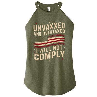 Unvaxxed And Overtaxed Vintage Women's Perfect Tri Rocker Tank