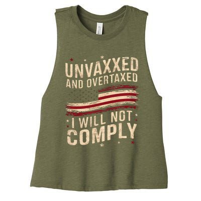 Unvaxxed And Overtaxed Vintage Women's Racerback Cropped Tank