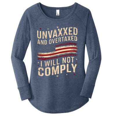 Unvaxxed And Overtaxed Vintage Women's Perfect Tri Tunic Long Sleeve Shirt