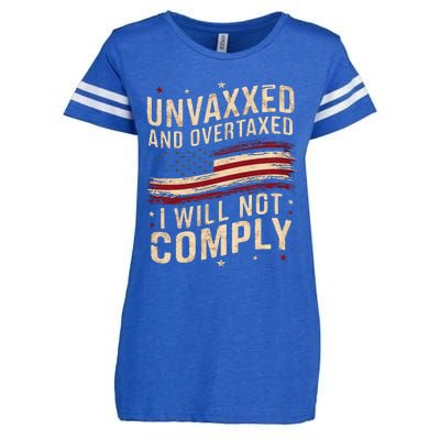 Unvaxxed And Overtaxed Vintage Enza Ladies Jersey Football T-Shirt