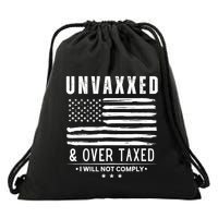 Unvaxxed And Overtaxed Drawstring Bag