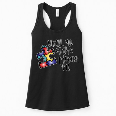 Until All Of The Pieces Fit Autism Puzzle Womens Tank Top