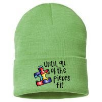 Until All Of The Pieces Fit Autism Puzzle Sustainable Knit Beanie