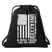 Unvaxxed And Overtaxed Drawstring Bag