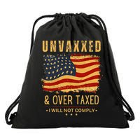 Unvaxxed and Overtaxed Drawstring Bag