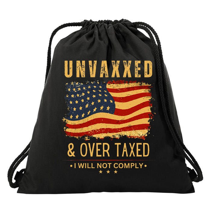 Unvaxxed and Overtaxed Drawstring Bag