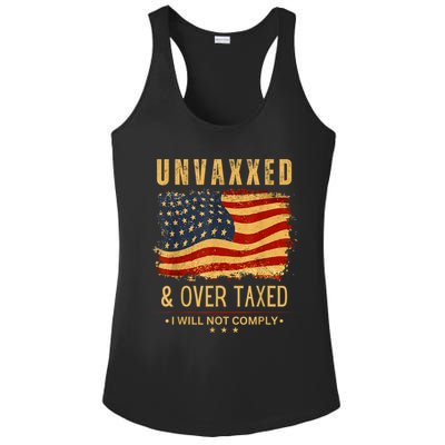 Unvaxxed And Overtaxed Ladies PosiCharge Competitor Racerback Tank