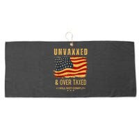 Unvaxxed And Overtaxed Large Microfiber Waffle Golf Towel