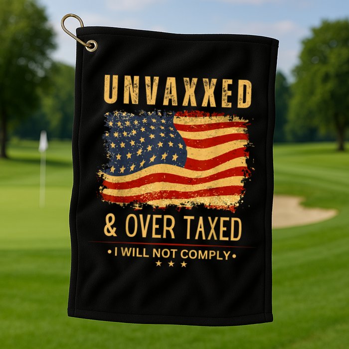 Unvaxxed And Overtaxed Golf Towel
