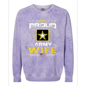 U.S. Army Proud Us Army Wife Military Veteran Pride Colorblast Crewneck Sweatshirt