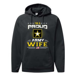 U.S. Army Proud Us Army Wife Military Veteran Pride Performance Fleece Hoodie