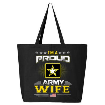 U.S. Army Proud Us Army Wife Military Veteran Pride 25L Jumbo Tote