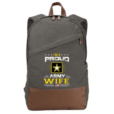 U.S. Army Proud Us Army Wife Military Veteran Pride Cotton Canvas Backpack