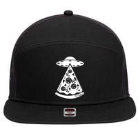 UFO Alien Pizza 7 Panel Mesh Trucker Snapback Hat
