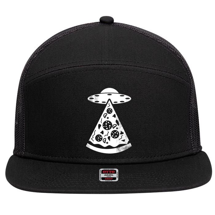 UFO Alien Pizza 7 Panel Mesh Trucker Snapback Hat