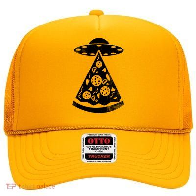 UFO Alien Pizza High Crown Mesh Back Trucker Hat