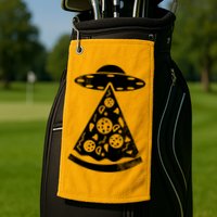 UFO Alien Pizza Golf Towel