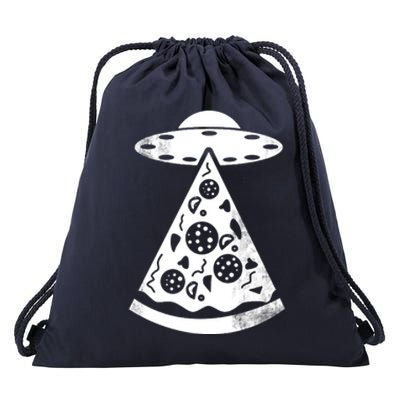 UFO Alien Pizza Drawstring Bag