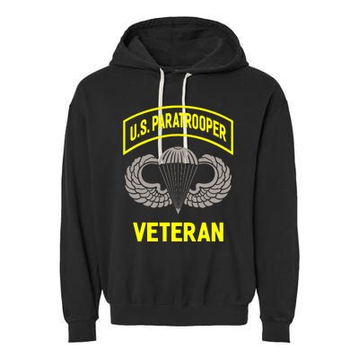 U.S Airborne Paratroopers Veteran Vintage Garment-Dyed Fleece Hoodie