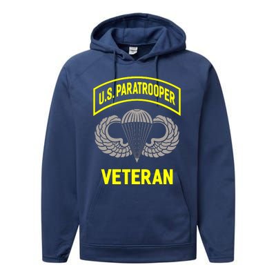 U.S Airborne Paratroopers Veteran Vintage Performance Fleece Hoodie