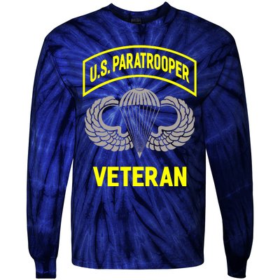 U.S Airborne Paratroopers Veteran Vintage Tie-Dye Long Sleeve Shirt